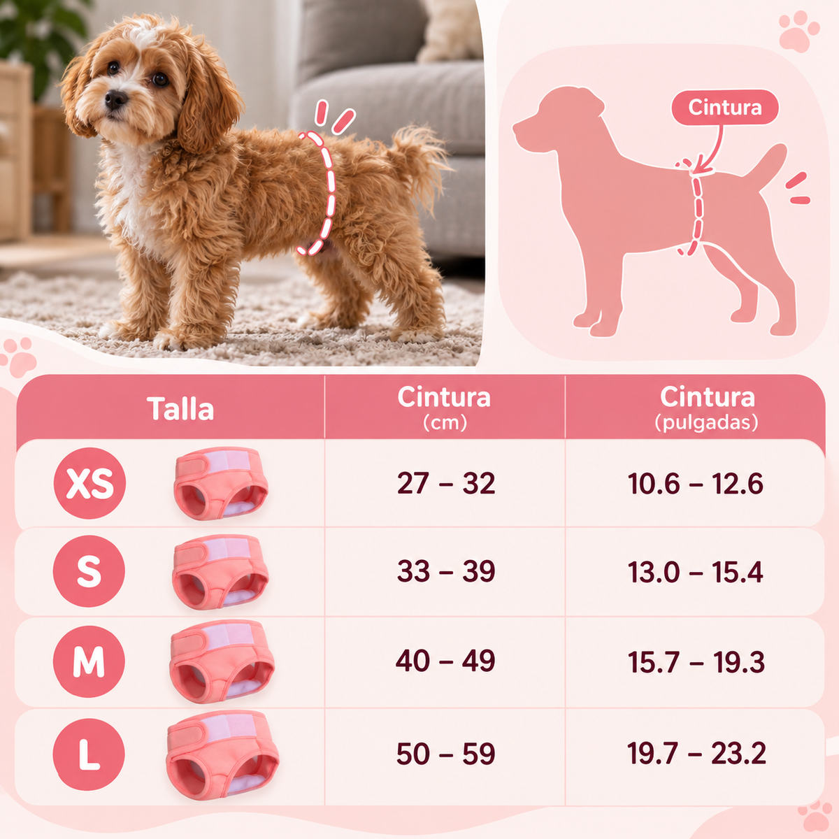 Pañal Impermeable para Perros Ajustable